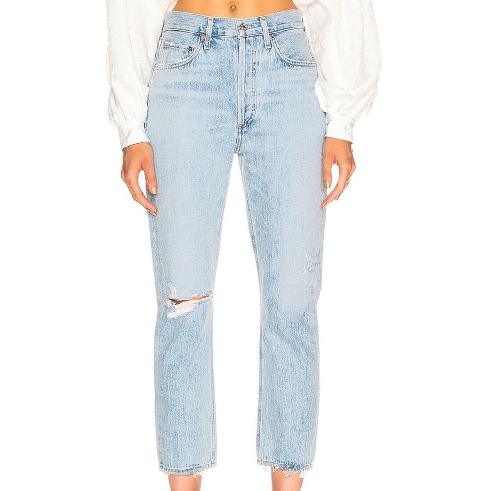 Agolde Riley High Rise Cropped Jeans Size 25 - Picture 4 of 16